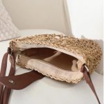 élégant sac demi lune paille