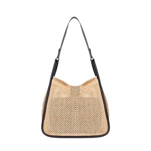 sac fourre tout en paille beige