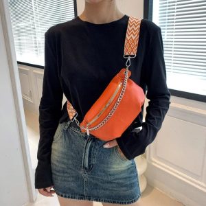 sac banane orange cuir