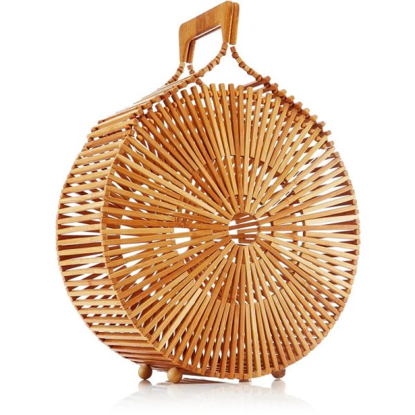 sac effet osier marron rond et sophistiqué