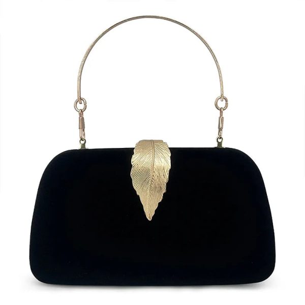 sac à main mariage luxueux avec feuille dorée
