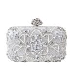 pochette avec strass argentée