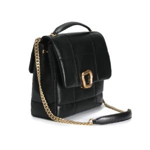 sac matelassé noir style mallette