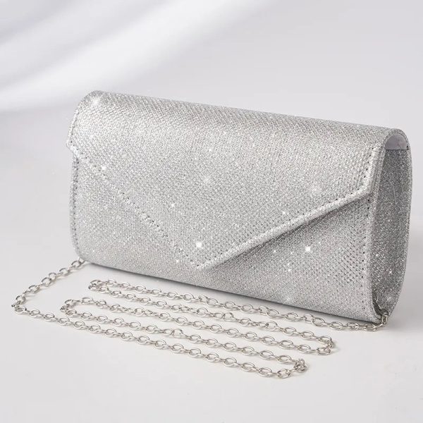 mariage pochette soirée en argenté