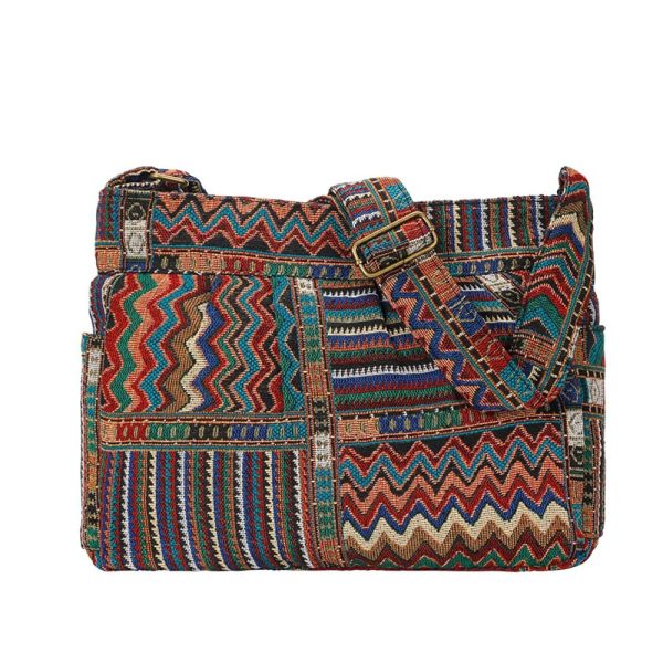 Sac bandoulière ethnique en tissu coloré