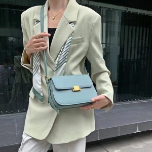 sac bandoulière tendance bleu canard