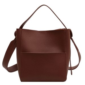 sac seau marron femme