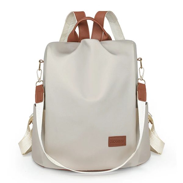 sac à main et à dos femme blanc en nylon