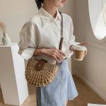 accessoire mode demi lune paille