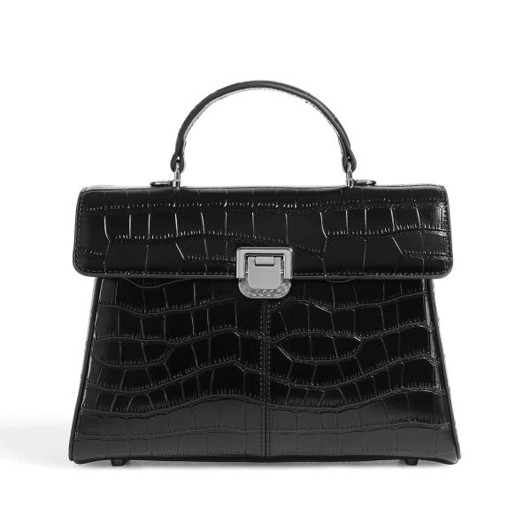 sac bandoulière tendance en cuir noir