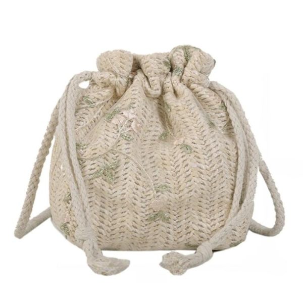 Sac Femme Bourse avec Fleurs Brodées