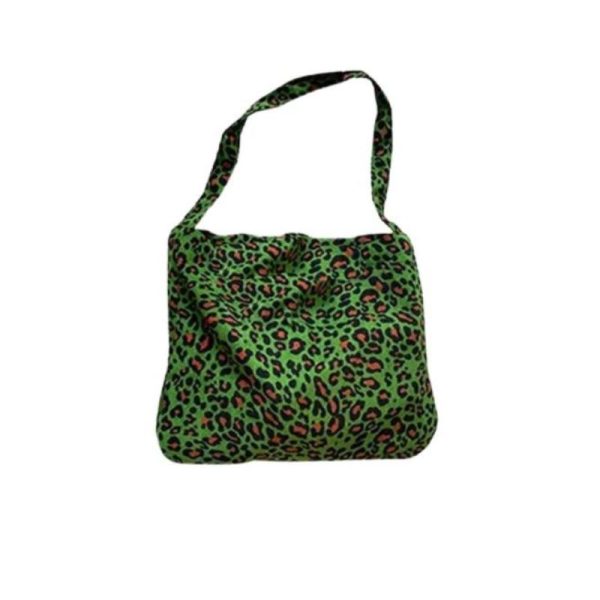 sac à main léopard vert en toile