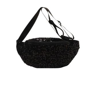 sac banane femme noir à paillettes