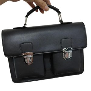 sac cartable femme noir de style malette