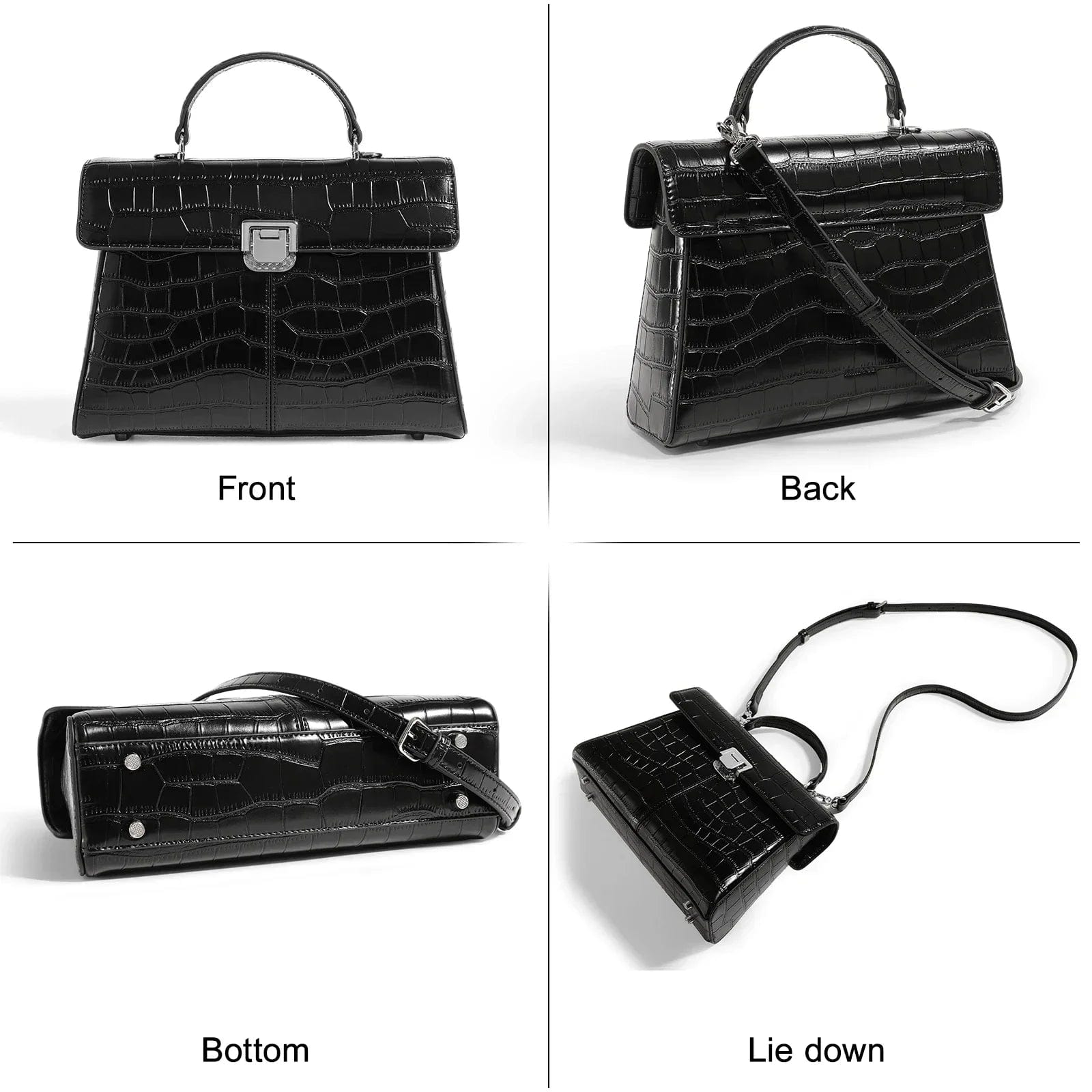 sac pratique en cuir noir