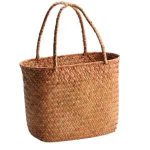 sac panier beige en paille