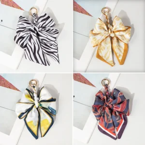 Porte-clés  Foulard en soie Élégant Accessoire de mode tendance pour sac
